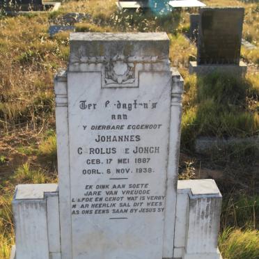 JONGH Johannes Carolus, de 1887-1938