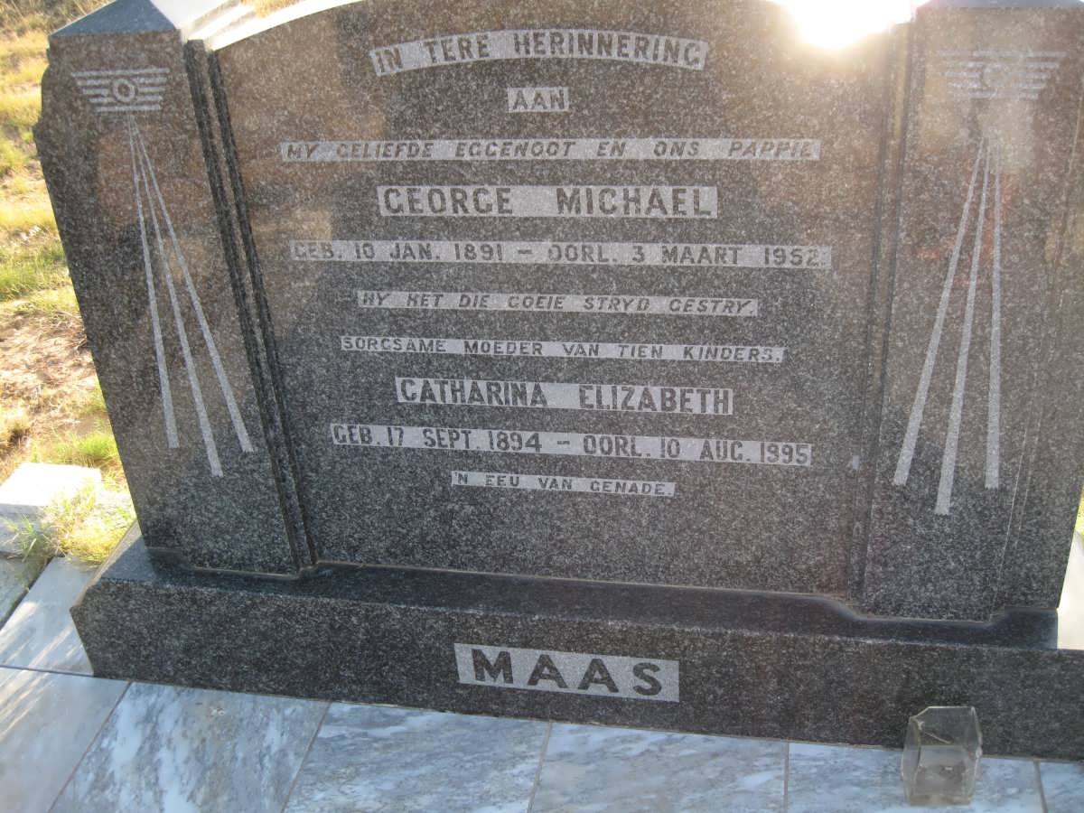 MAAS George Michael 1891-1952 &amp; Catharina Elizabeth 1894-1995