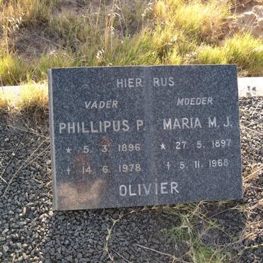 OLIVIER Phillipus P. 1896-1978 &amp; Maria M.J. 1897-1968
