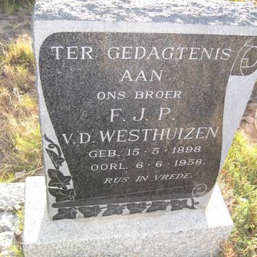 WESTHUIZEN F.J.P., v.d. 1898-1958
