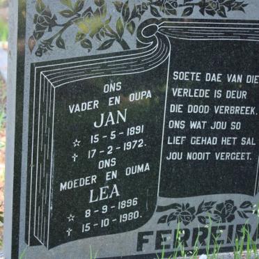 FERREIRA Jan 1891-1972 &amp; Lea 1896-1980