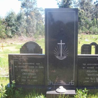 GROENEWALD Johannes C.C. 1897-1962 &amp; Johanna C. KRIEGLER 1902-1977 