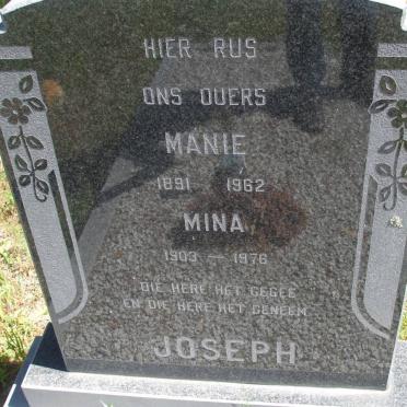 JOSEPH Manie 1891-1962 &amp; Mina 1903-1976