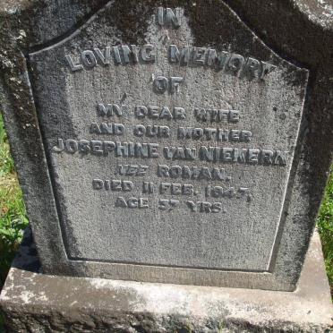 NIEKERK Josephine, van nee ROMAN -1947
