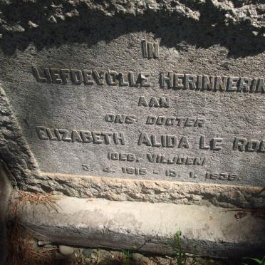 ROUX Elizabeth Alida, le nee VILJOEN 1915-1939