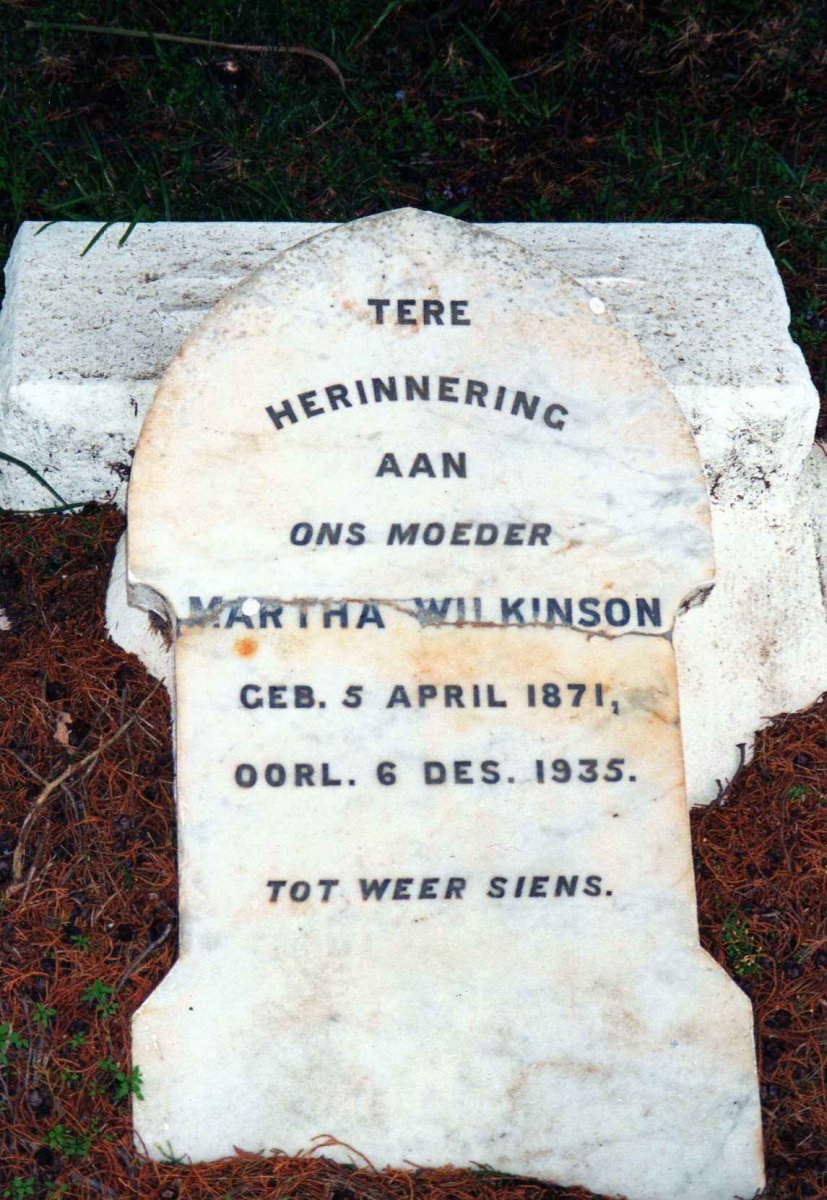 WILKINSON Martha 1871-1935