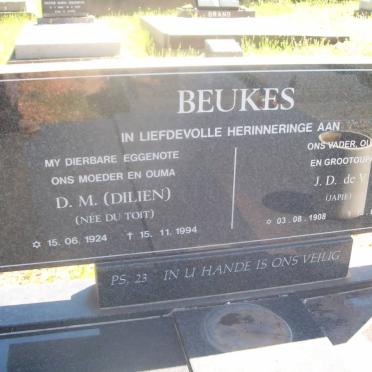 BEUKES J.D. De V. 1908-2003 &amp; D.M. DU TOIT 1924-1994