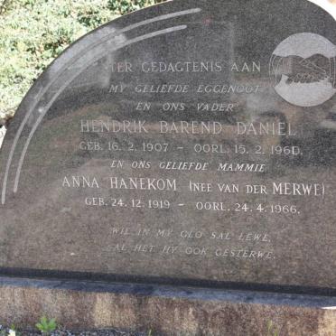 BEUKES Hendrik Barend Daniel 1907-1960 &amp; Anna HANEKOM nee VAN DER MERWE 1919-1966