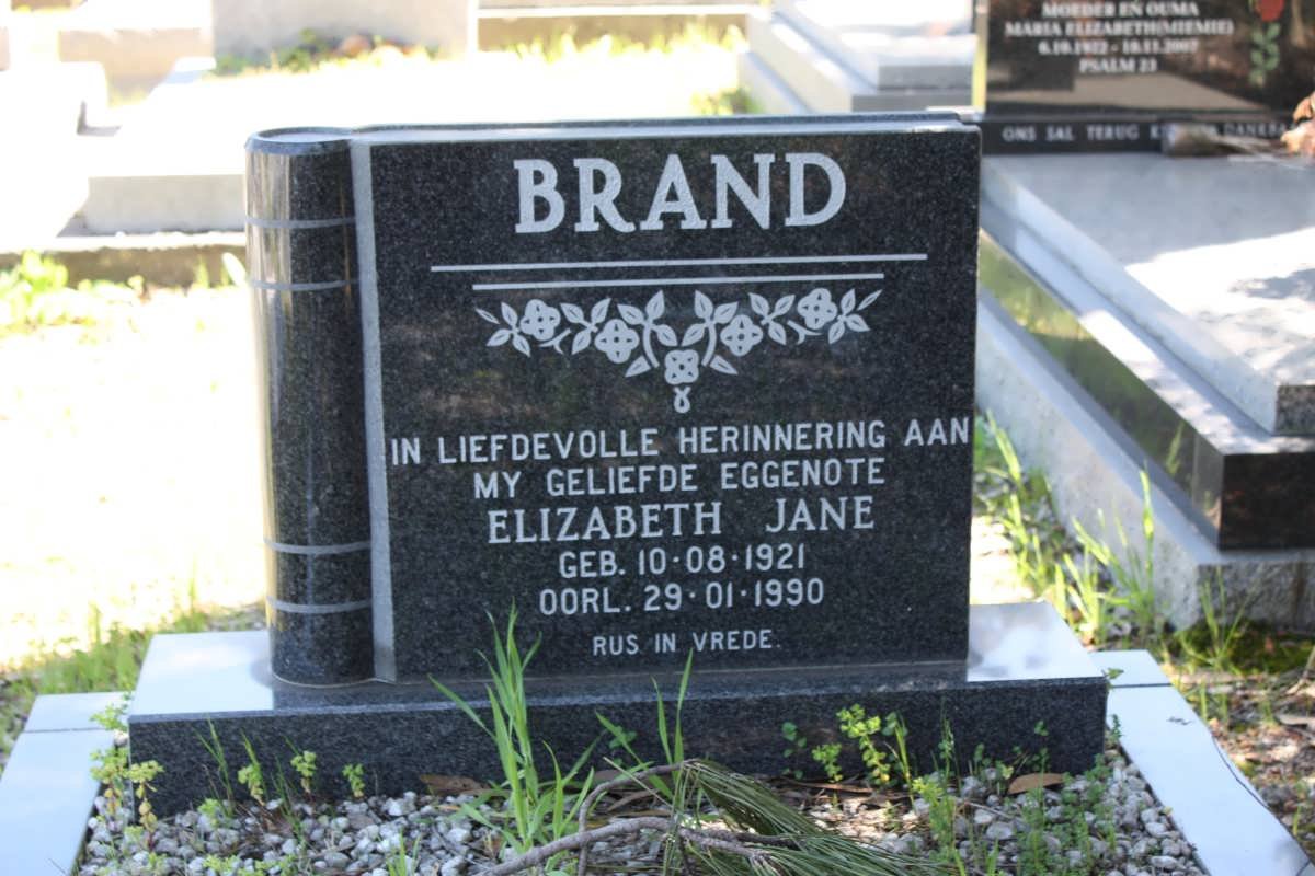 BRAND Elizabeth Jane 1921-1990
