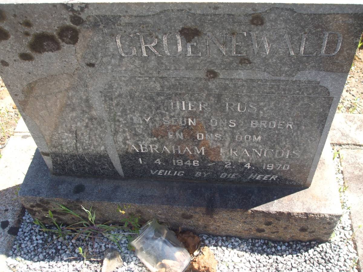 GROENEWALD Abraham Francois 1946-1970