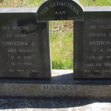HARMSE Anthonie E. 1913-1974 :: ROUX Christina J. 1913-1987