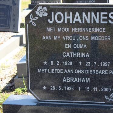 JOHANNES Abraham 1923-2009 &amp; Cathrina 1928-1997