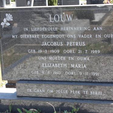 LOUW Jacobus Petrus 1909-1989 &amp; Elizabeth Maria 1910-1991