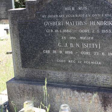 LOUBSER Gysbert Matthys Hendrik 1886-1953 &amp; C.J.B.N. 1898-1975