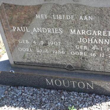 MOUTON Paul Andries 1907-1986 &amp; Margaretha Johanna 1912-2003