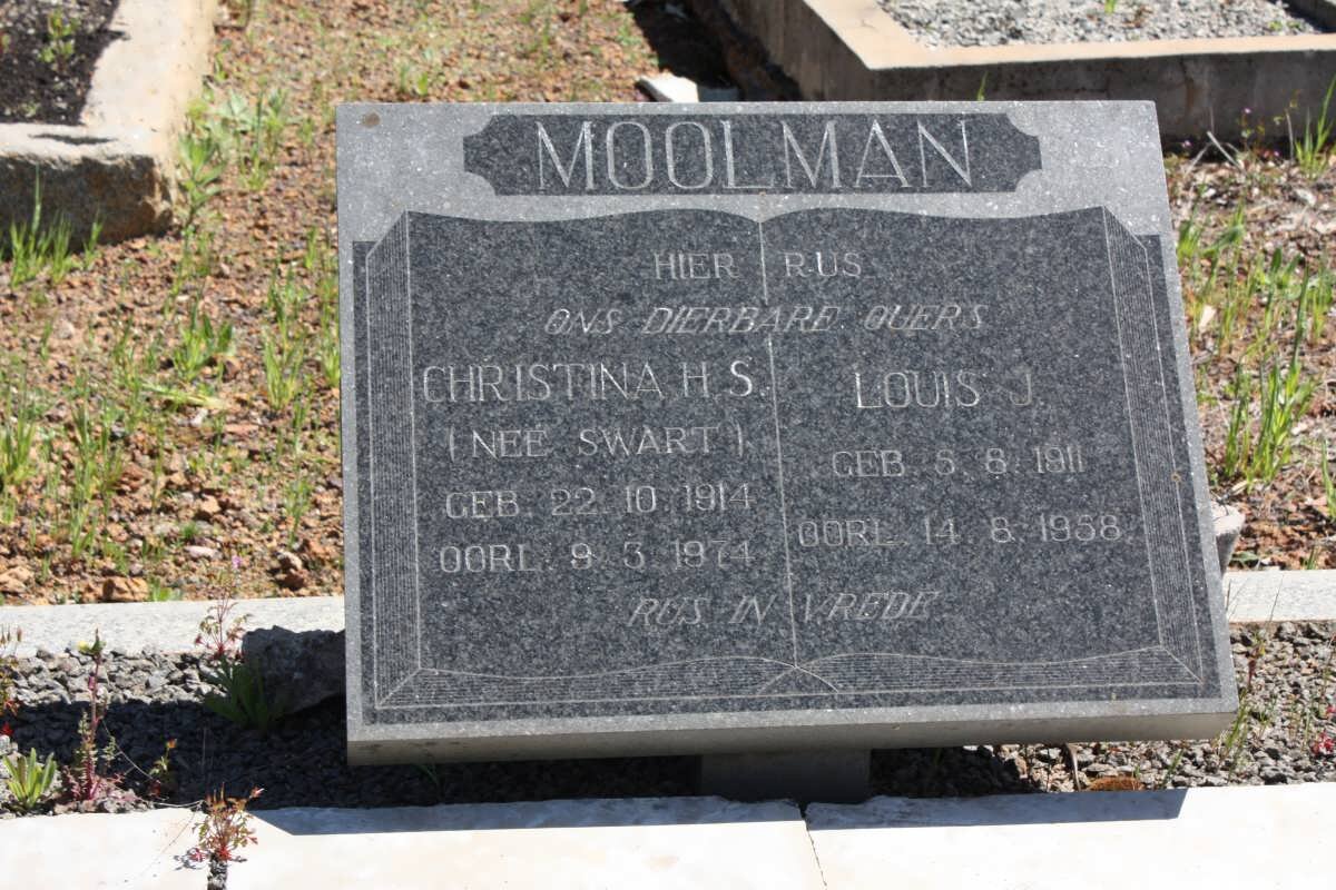 MOOLMAN Louis J. 1911-1958 &amp; Christina H.S. SWART 1914-1974