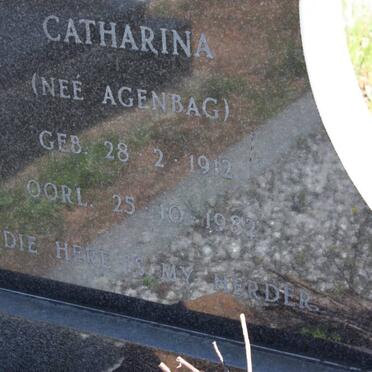 MOSTERT Elizabeth Catharina nee AGENBACH 1912-1982