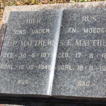 MATTHEWS J.P. 187?-1949 &amp; S.E. 1878-1967