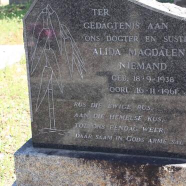 NIEMAND Alida Magdalena 1938-1961