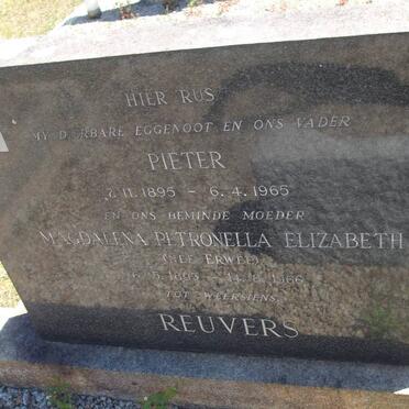 REUVERS Pieter 1895-1965 :: ERWEE Magdalena Petronella Elizabeth 1893-1966