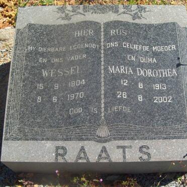 RAATS Wessel 1904-1970 &amp; Maria Dorothea 1913-2002