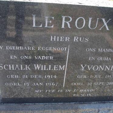 ROUX  Schalk Willem, le 1914-1967 &amp; Yvonne 1917-2000