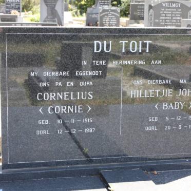TOIT Cornelius, du 1915-1987 &amp; Hilletjie Johanna 1914-1994