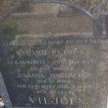 VILJOEN Wynand Petrus 1872-1955 :: LE ROUX Johanna Magdalena 1875-1959