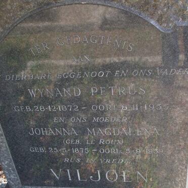 VILJOEN Wynand Petrus 1872-1955 :: LE ROUX Johanna Magdalena 1875-1959