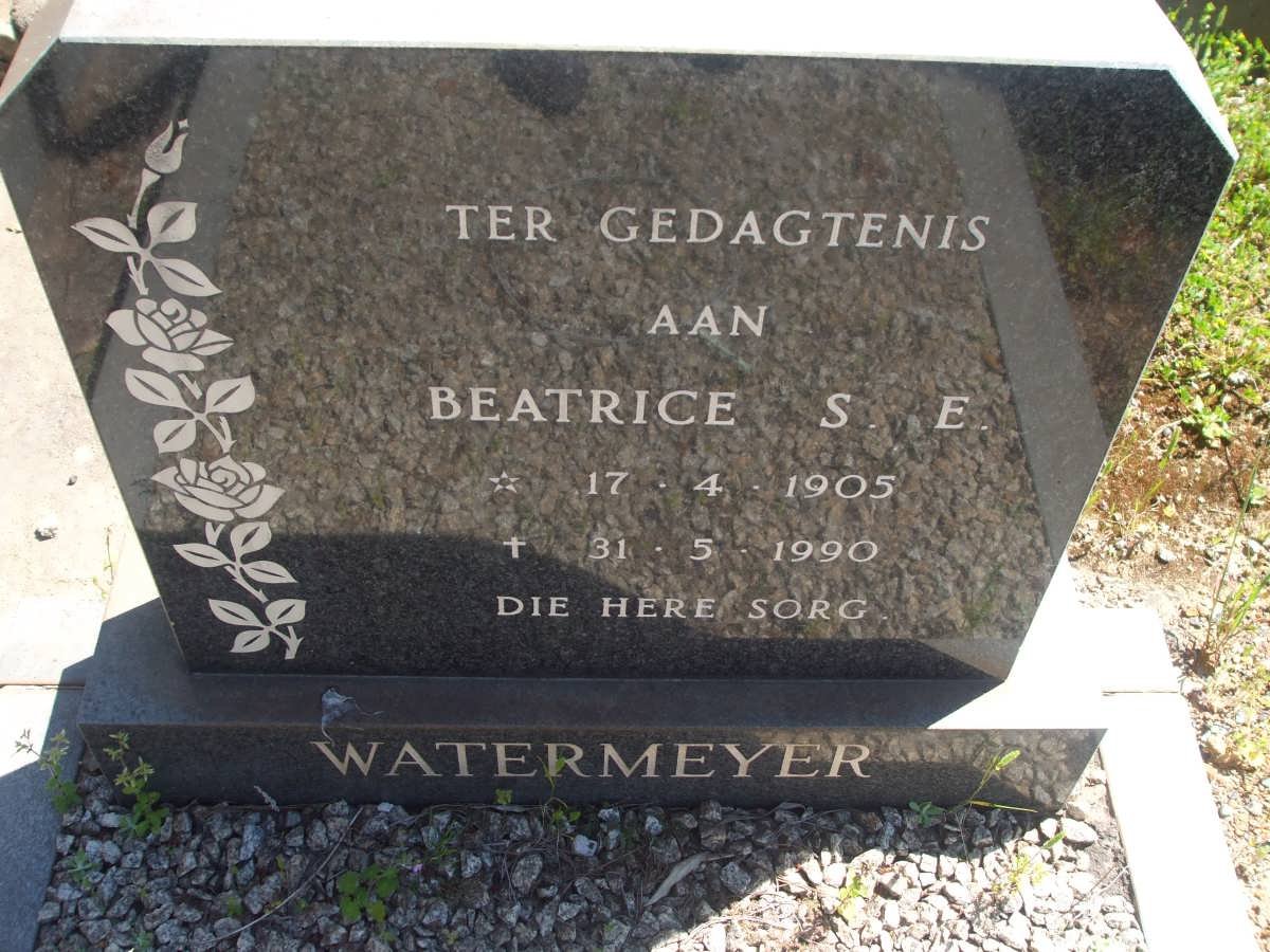WATERMEYER Beatrice S.E. 1905-1990