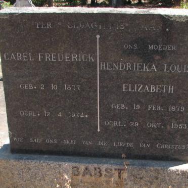 BABST Carel Frederick 1877-1974 &amp; Hendrieka Louise Elizabeth 1879-1953