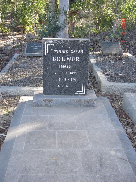 BOUWER Winnie Sarah nee MAYS 1898-1974