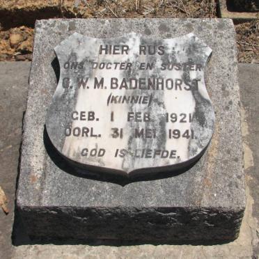 BADENHORST G.W.M. 1921-1941