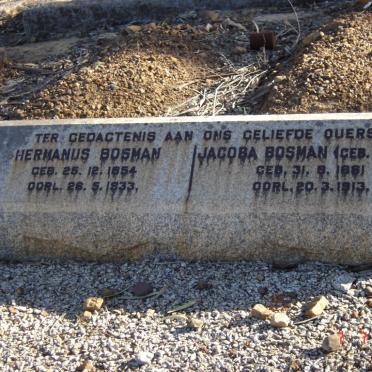 BOSMAN Hermanus 1854-1933 &amp; Jacoba LOUW 1851-1913