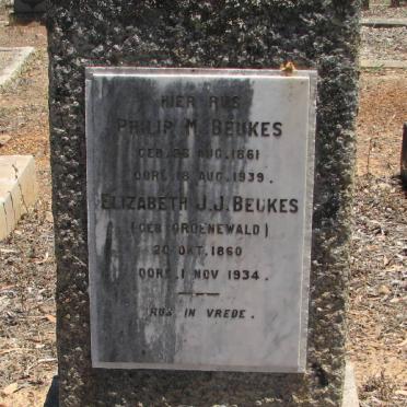 BEUKES Philip 1861-1939 &amp; Elizabeth J.J. GROENEWALD 1860-1934