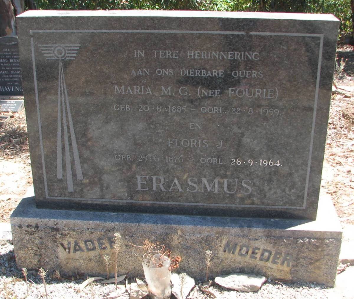 ERASMUS Floris J. 1876-1964 &amp; Maria M.G. FOURIE 1885-1959