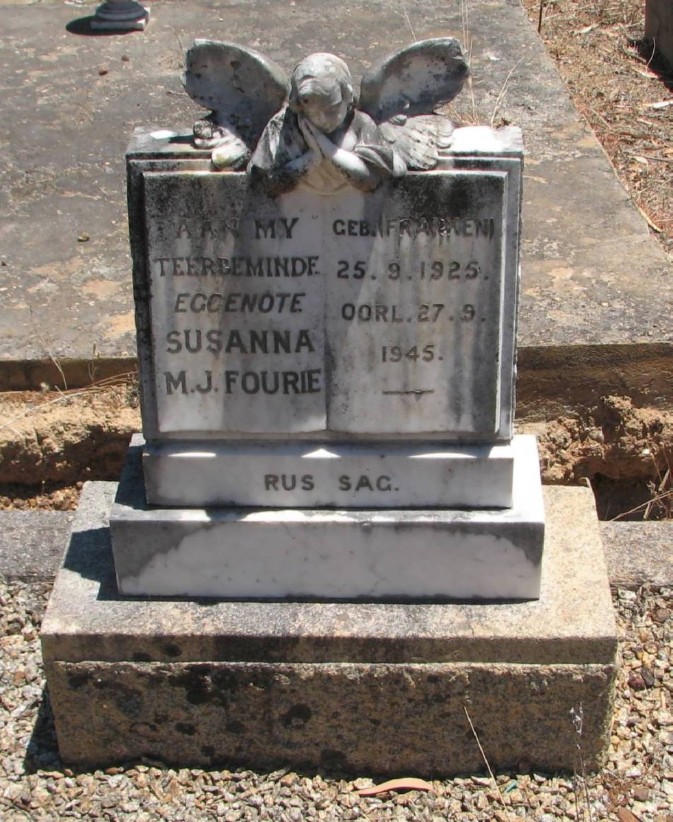 FOURIE Susanna M.J. nee FRANKEN 1925-1945