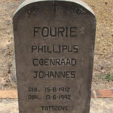FOURIE Phillipus Coenraad Johannes 1912-1992