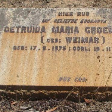 GROENEWALD Getruida Maria nee WEIMAR 1875-1949