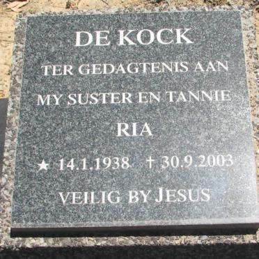 KOCK Ria, de 1938-2003