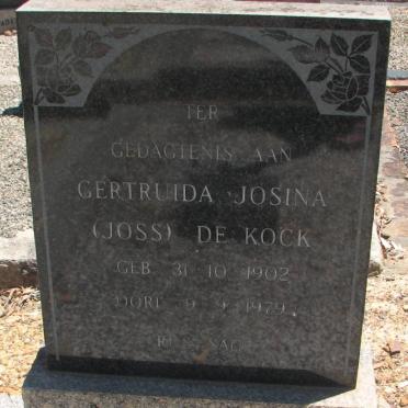 KOCK Gertruida Josina, de 1902-1979