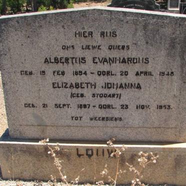 LOUW Albertus Evanhardus 1894-1948 &amp; Elizabeth Johanna STODART 1897-1953