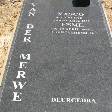 MERWE Vasco, van der 1930-2008 &amp; Esmé 1928-2009