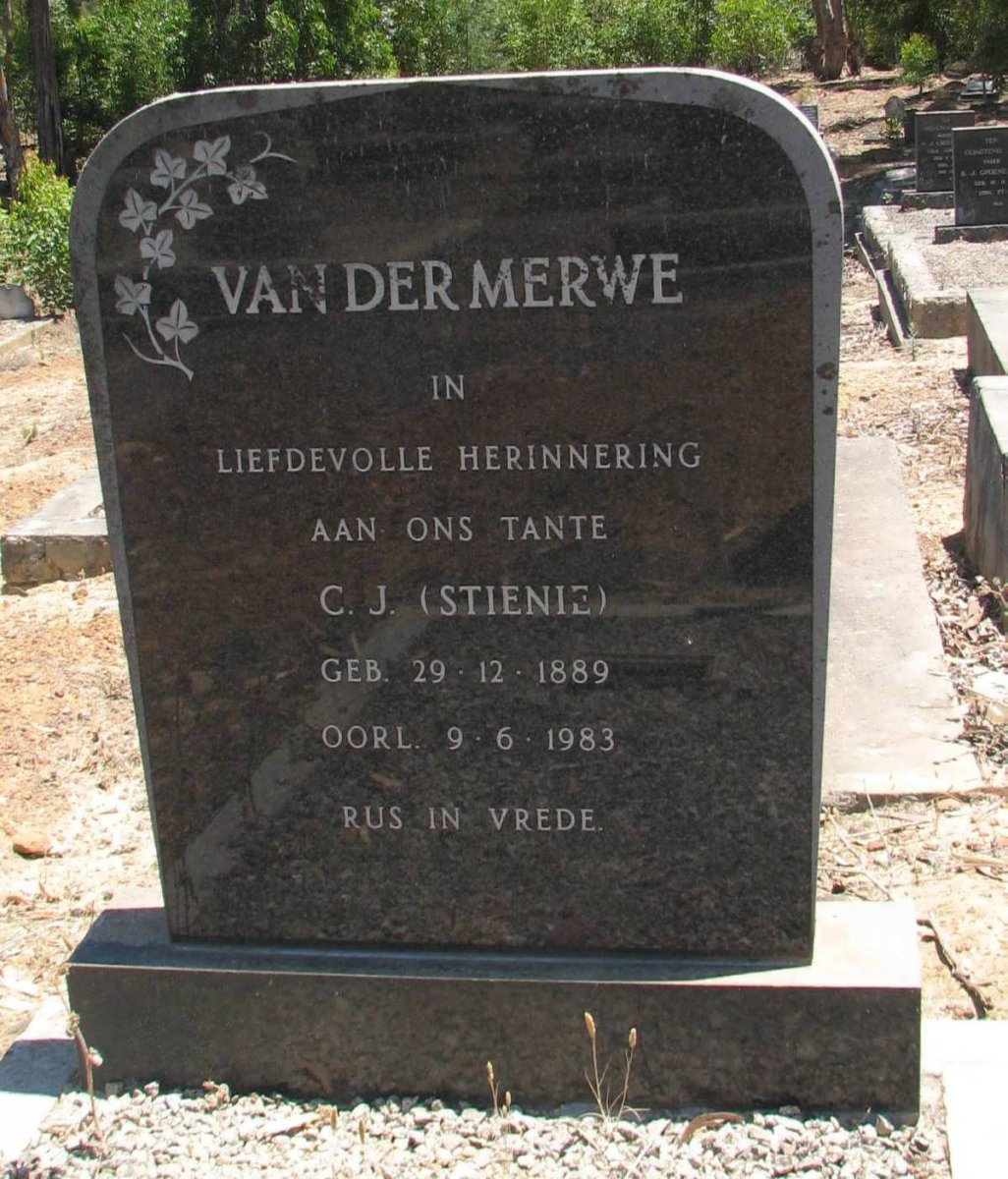 MERWE C.J., van der 1889-1983