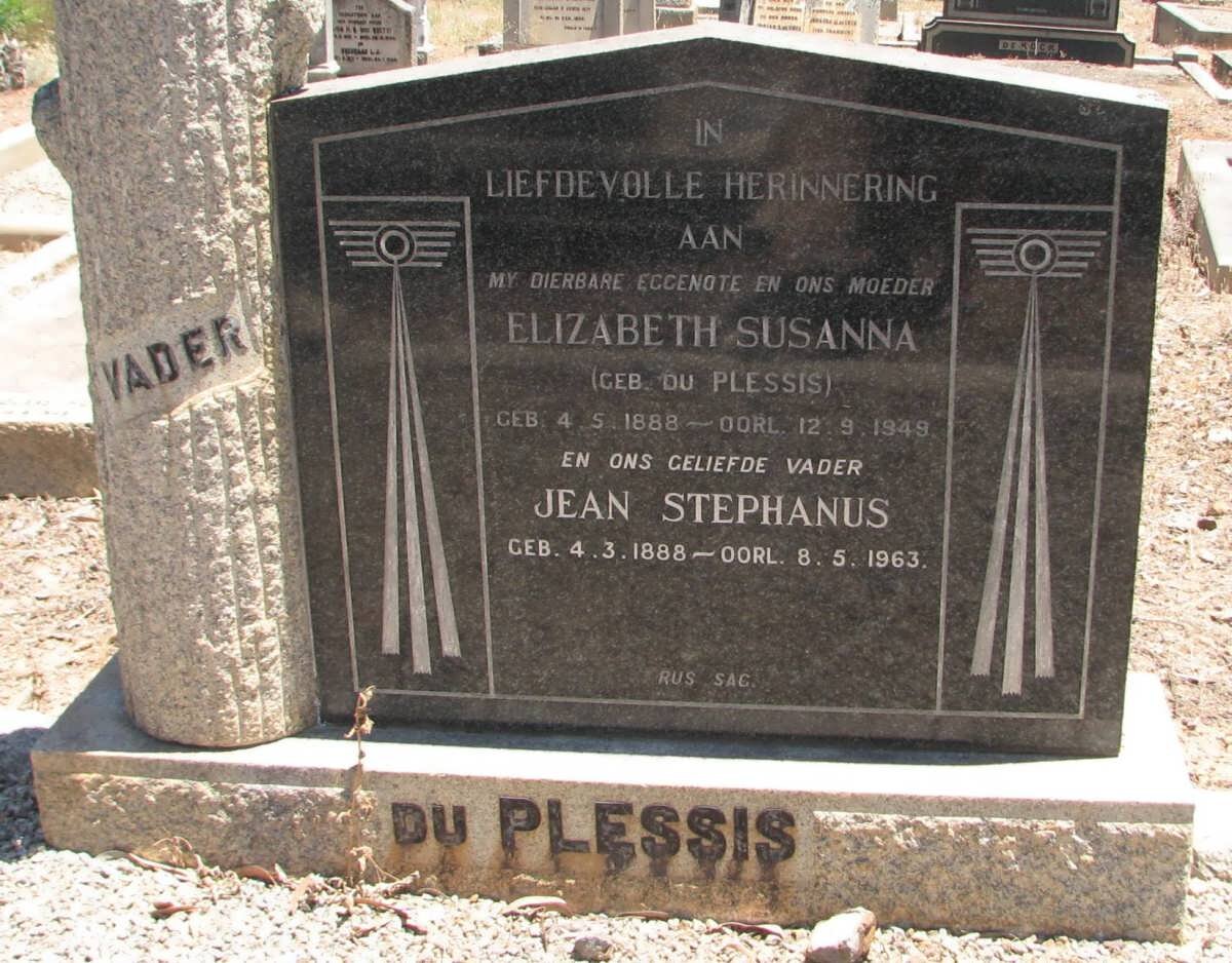 PLESSIS Jean Stephanus, du 1888-1963 &amp; Elizabeth Susanna DU PLESSIS 1888-1949