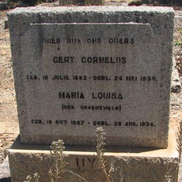 UYS Gert Cornelius 1882-1935 &amp; Maria Louisa GROENEWALD 1887-1934