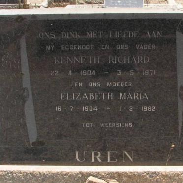 UREN Kenneth Richard 1904-1971 &amp; Elizabeth Maria 1904-1982