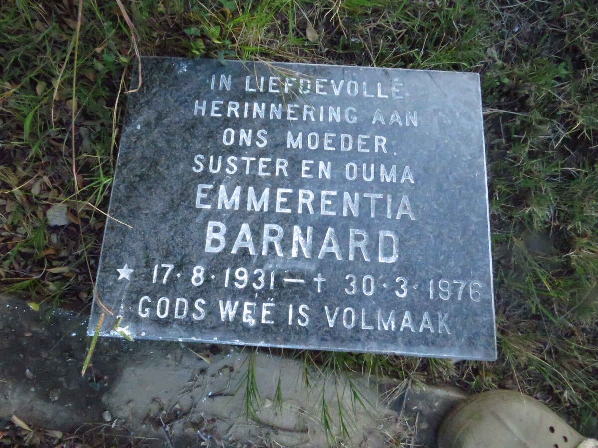 BARNARD Emmerentia 1931-1976