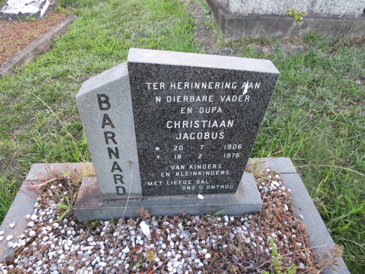 BARNARD Christiaan Jacobus 1906-1976