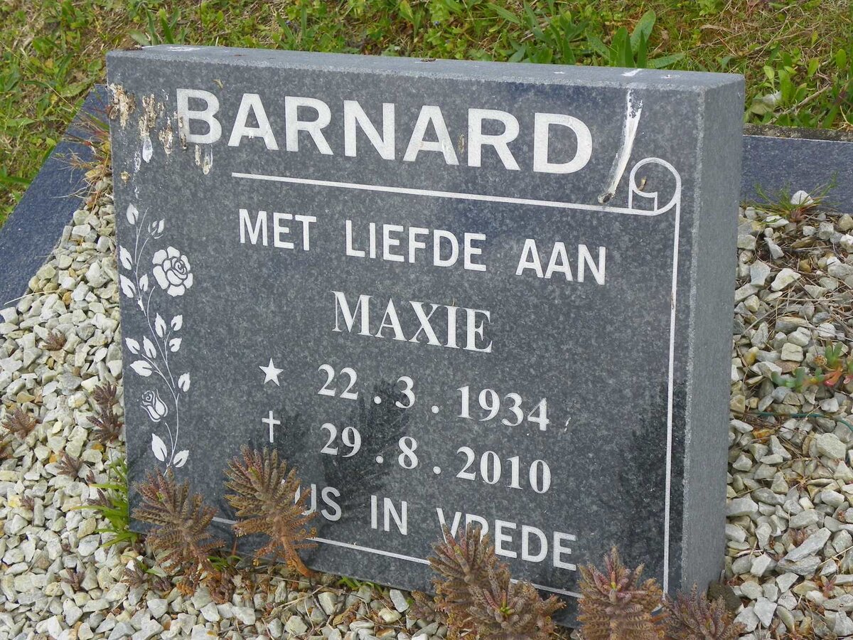 BARNARD Maxie 1934-2010